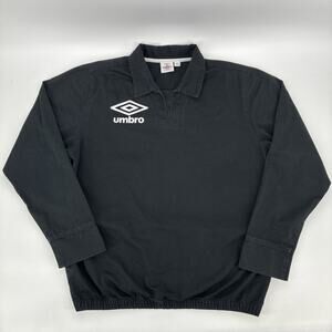 Vintage Umbro Pro Training Drill Top Sweatshirt Men Large Black Football Y2K